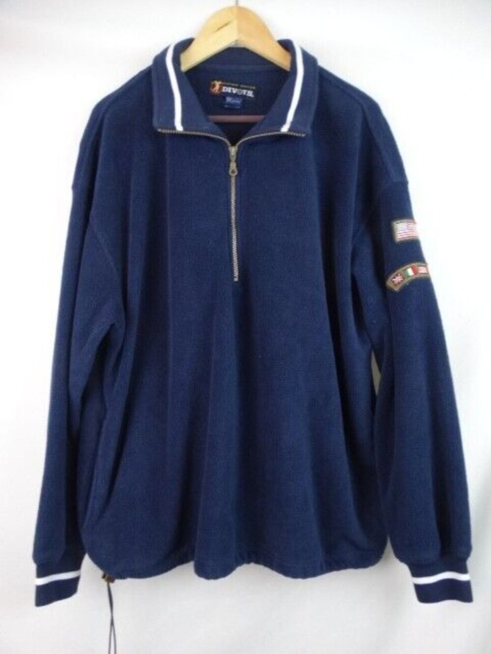 Players Edition Divots Men's Sweatshirt Size Large Blue  1/4 Zip Long Sleeve Top